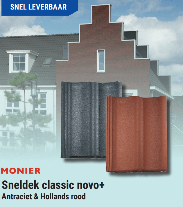 Monier Sneldek Classic Novo+ Antraciet en Hollands Rood